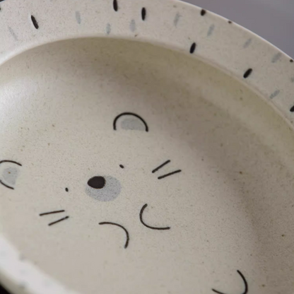 Ceramic Dining Set Awasaka Animal Friends Japanese Handcrafted Bowl Plate Cup Set Lion Hedgehog Seal Made in Japan