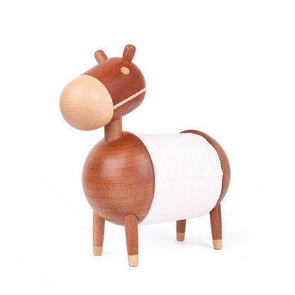 Toilet Paper Holder Wood Animal Shape Adjustable Handcrafted
