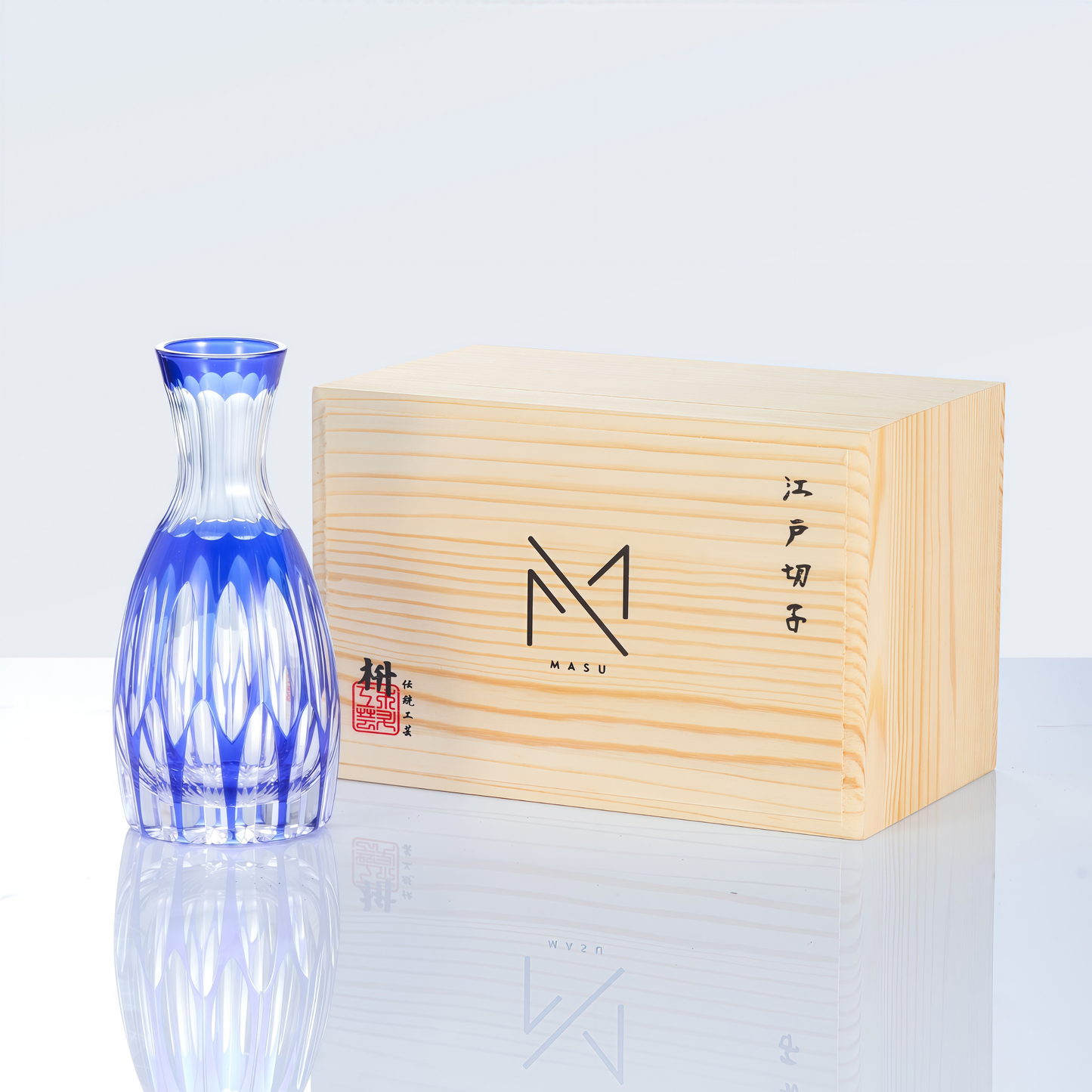 Sake Set Ruri Collection | Edo Kiriko Blue Flagon & Glass 10 Patterns