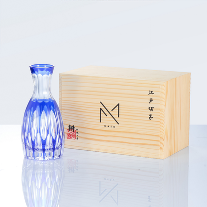 Sake Set Ruri Collection | Edo Kiriko Blue Flagon & Glass 10 Patterns