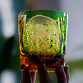Japanese Whiskey Glass Fujin Wind God – Edo Kiriko Handcrafted Crystal