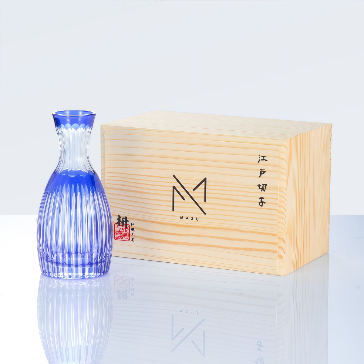 Sake Set Ruri Collection | Edo Kiriko Blue Flagon & Glass 10 Patterns