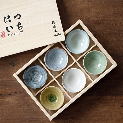 Tea Cup Set of 6 – Shino Ware Rokkyaku Handcrafted Ceramic