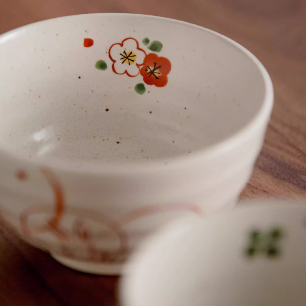 Japanese Ceramic Bowl Set of 5 – Mino Ware Rabbit Design