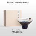 1x Blue Tea Glass (Wooden Box)