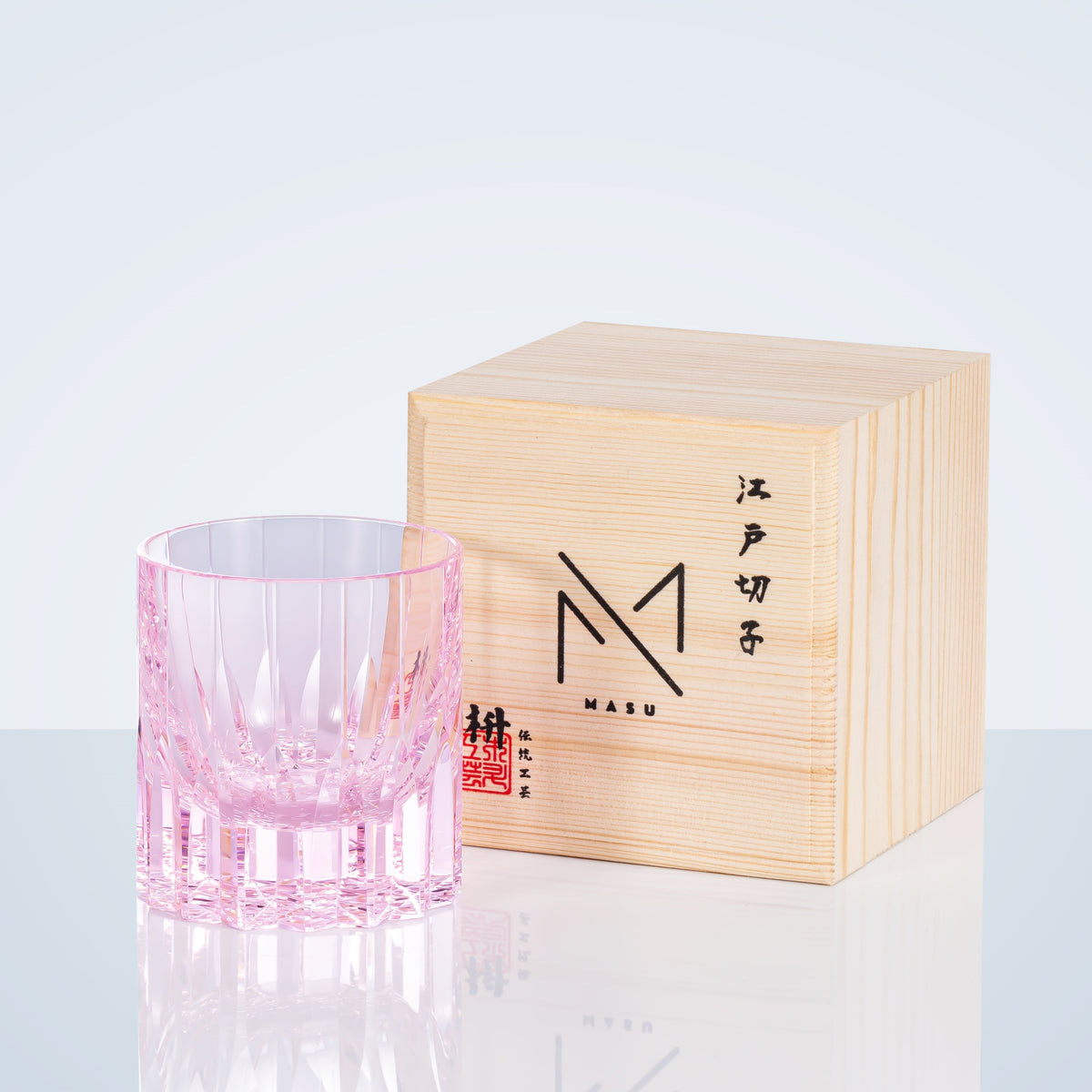 Whiskey Glass Edo Kiriko Multi-Color Cut Crystal Tumbler Set