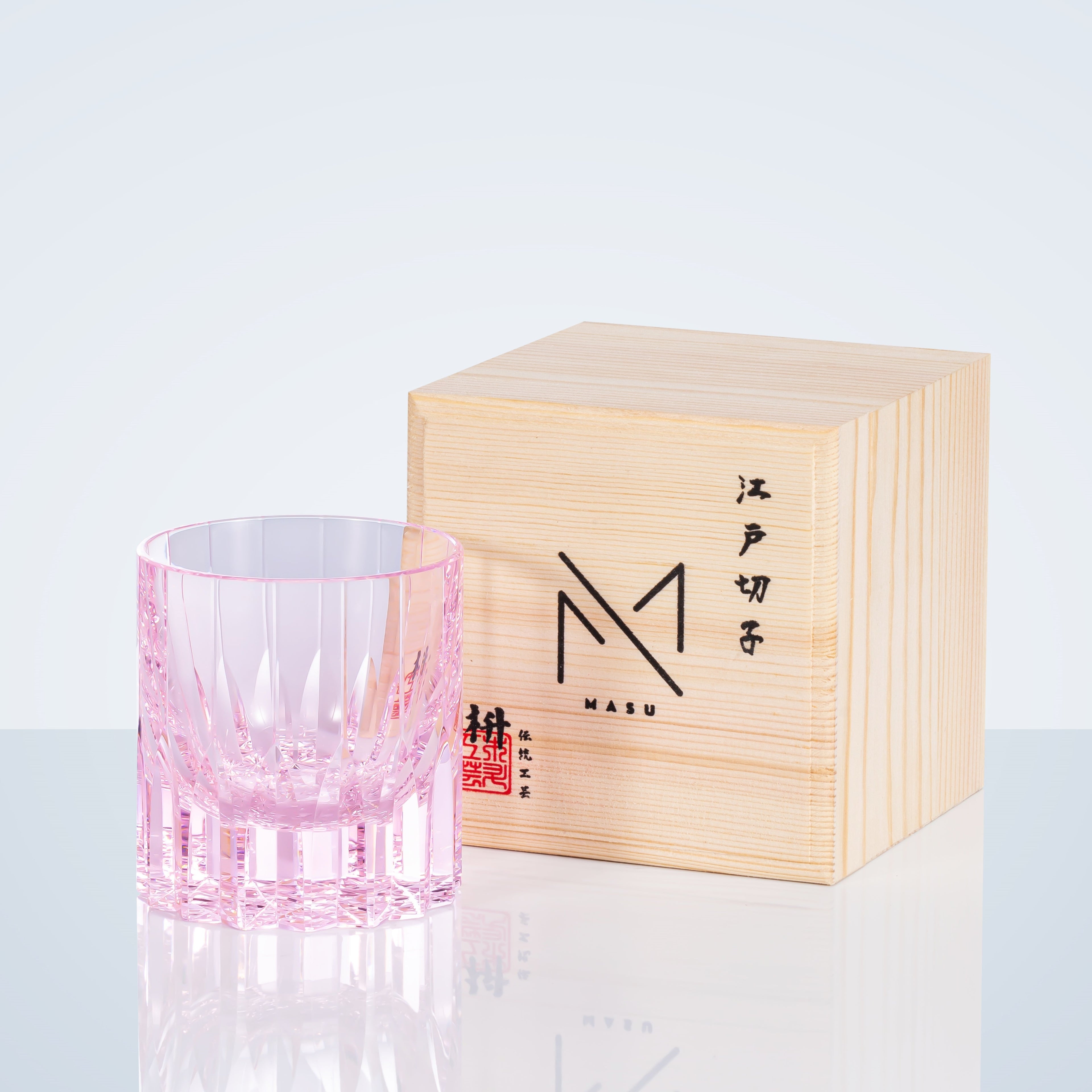 Whiskey Glass Edo Kiriko Multi-Color Cut Crystal Tumbler Set