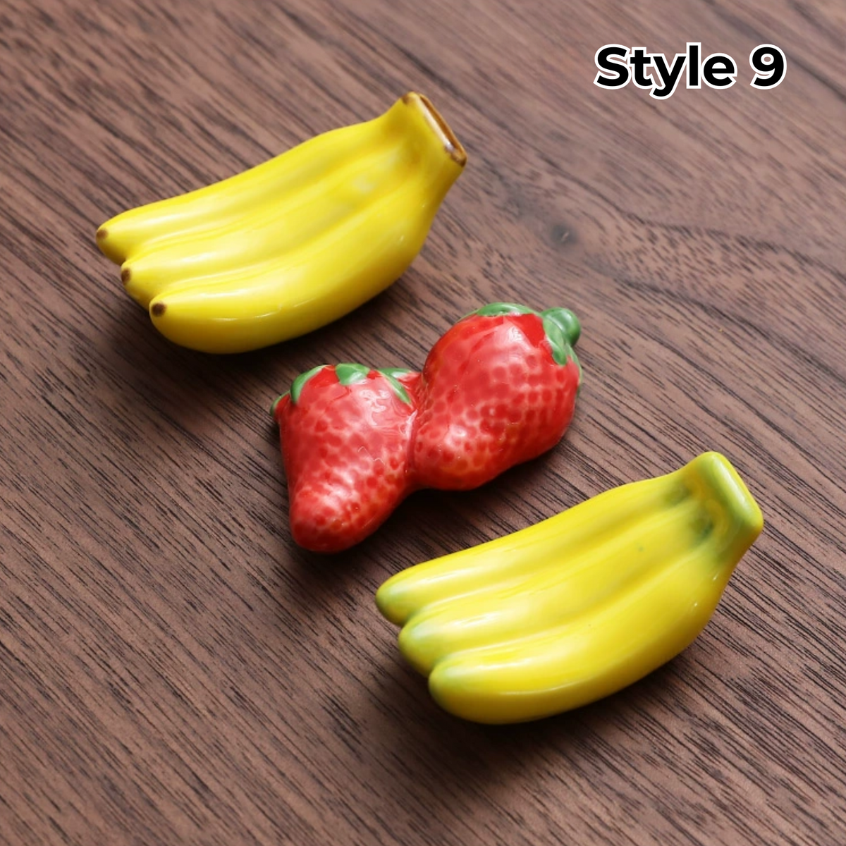 Chopstick Rest Ceramic Handcrafted Animal Fruit Design Japanese Table Decor Set of 3 Cute Chopstick Holder