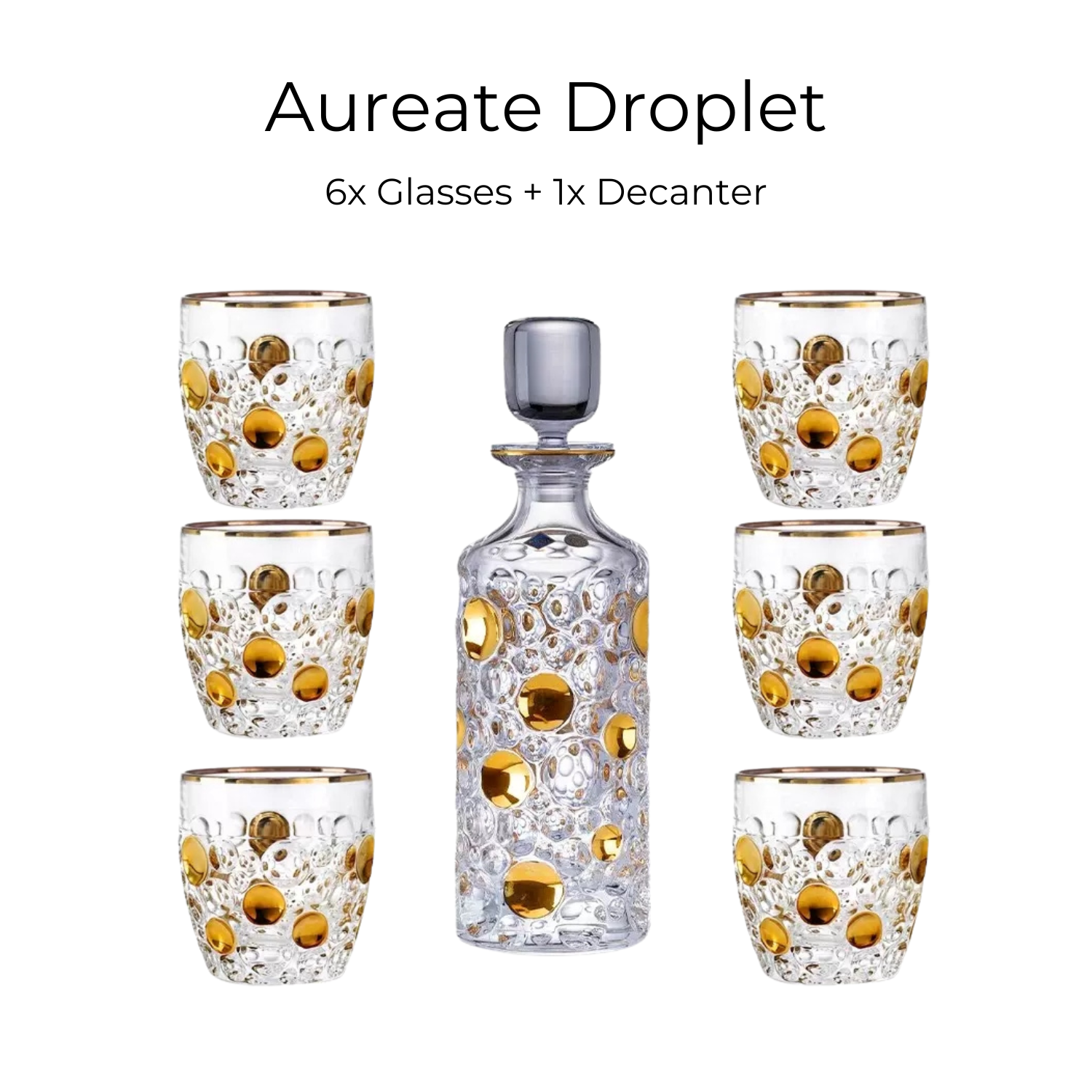Crystal Whisky Decanter Set – Bohemia Lisboa Eleganza Bohemian Glass