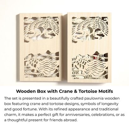 Gold Silver Chopsticks Gift Set | Lacquer Crane Wedding Couple