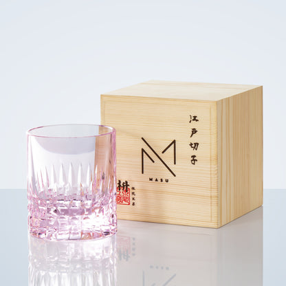 Whisky Glass Edo Kiriko Crystal Royale – Hand-Cut Japanese Tumbler with Wooden Box | Crystal, Sakura & Emerald