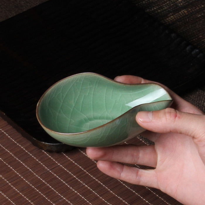 Longquan Celadon Ice Crack Cha He Tea Holder, 5 Styles