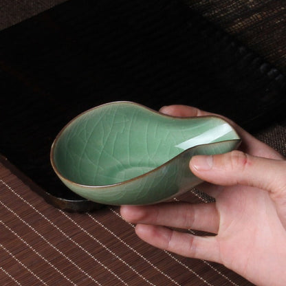 Longquan Celadon Ice Crack Cha He Tea Holder, 5 Styles