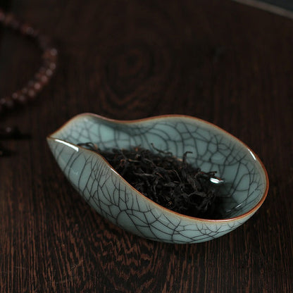 Longquan Celadon Ice Crack Cha He Tea Holder, 5 Styles