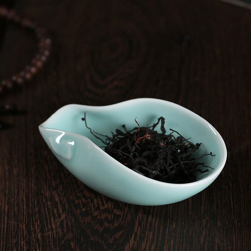 Longquan Celadon Ice Crack Cha He Tea Holder, 5 Styles