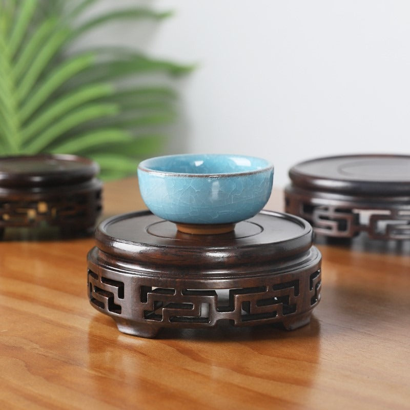 Ebony Wood Teapot Stand Solid African Ebony S M L