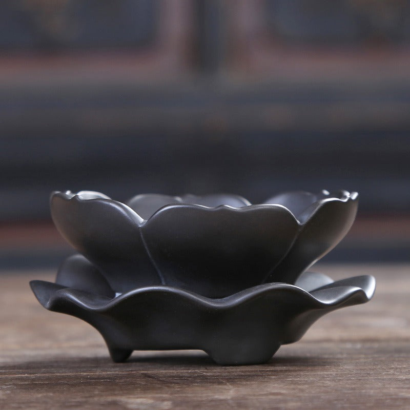 Purple Clay Lotus Tea Strainer Black Clay Gongfu