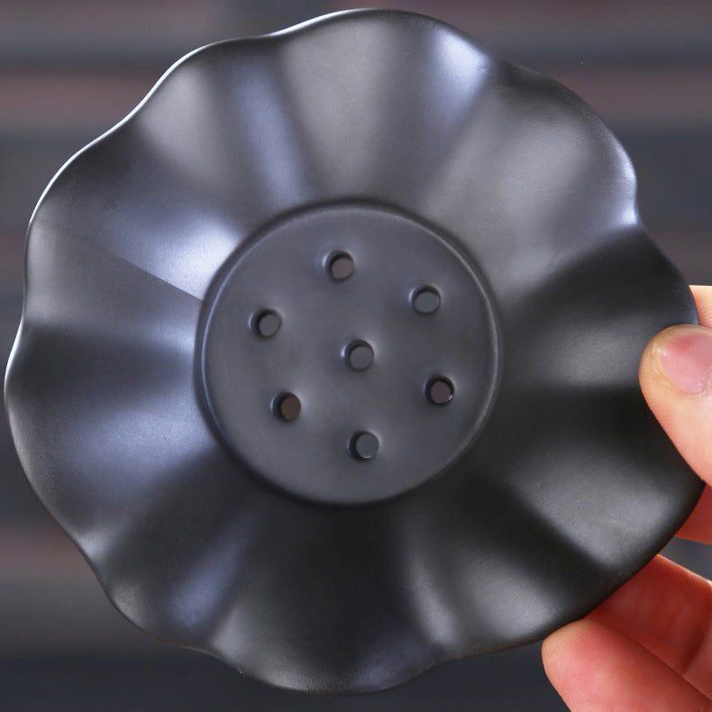 Purple Clay Lotus Tea Strainer Black Clay Gongfu