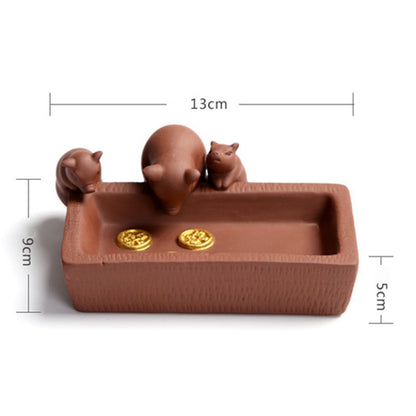 Pig Tea Pet Yixing Purple Clay Piggy Lucky Zodiac Tray Gift
