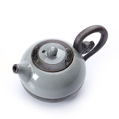 Ge Kiln Ice Crack Teapot, 200ml Double Glaze Ceramic