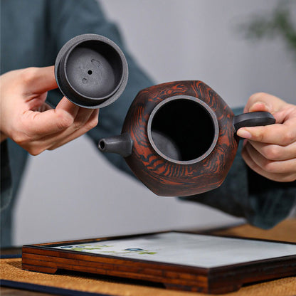 Yixing Purple Clay Teapot Hexagonal Zisha Gongfu
