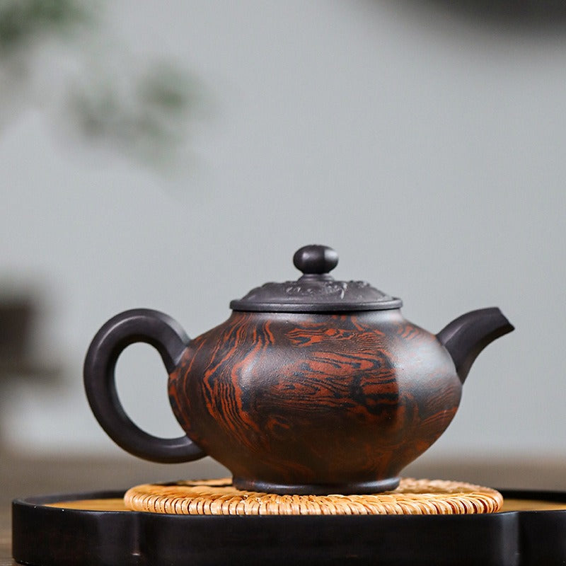 Yixing Purple Clay Teapot Hexagonal Zisha Gongfu