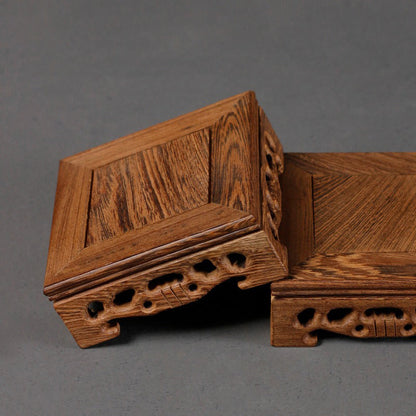 Wenge Wood Teapot Stand | Handcrafted Solid Wood Tea Tray Base for Tea Ceremony