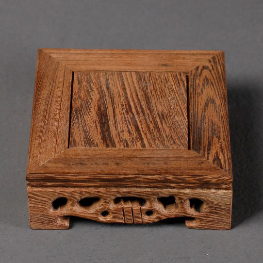 Wenge Wood Teapot Stand | Handcrafted Solid Wood Tea Tray Base for Tea Ceremony