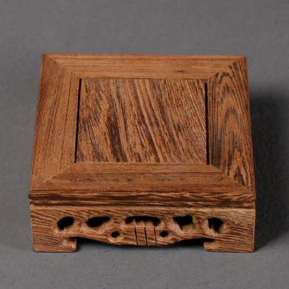 Wenge Wood Teapot Stand | Handcrafted Solid Wood Tea Tray Base for Tea Ceremony