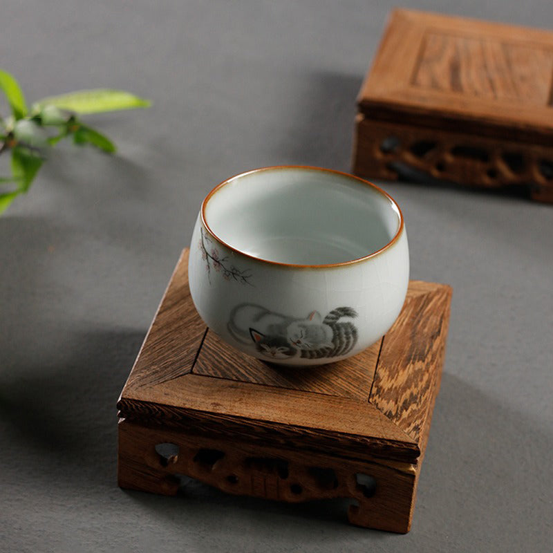 Wenge Wood Teapot Stand | Handcrafted Solid Wood Tea Tray Base for Tea Ceremony