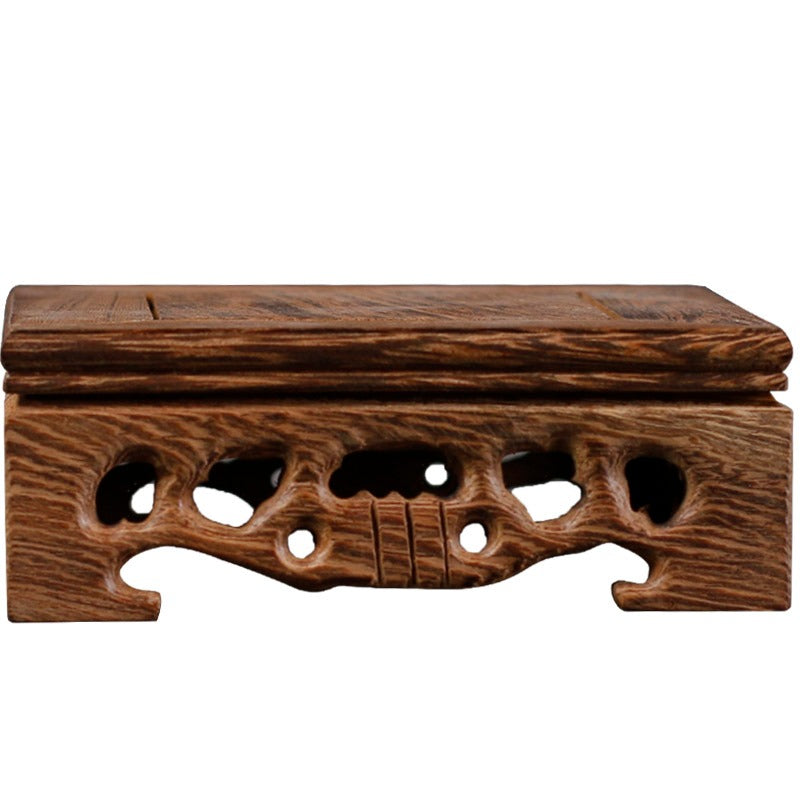 Wenge Wood Teapot Stand | Handcrafted Solid Wood Tea Tray Base for Tea Ceremony