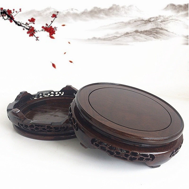 Rosewood Teapot Stand | Natural Grain Display Base 15.5cm
