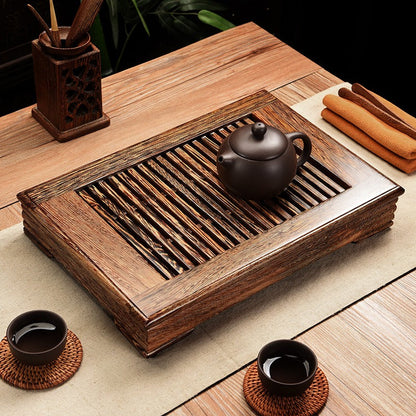 Gongfu Tea Tray Panga-Panga Wood Small Tea Board with Drainage