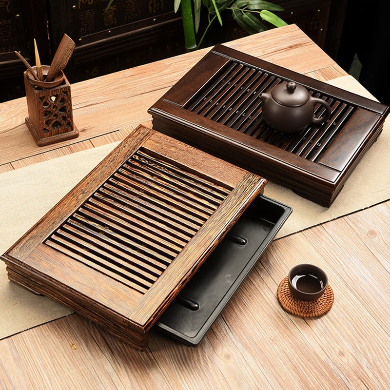 Gongfu Tea Tray Panga-Panga Wood Small Tea Board with Drainage