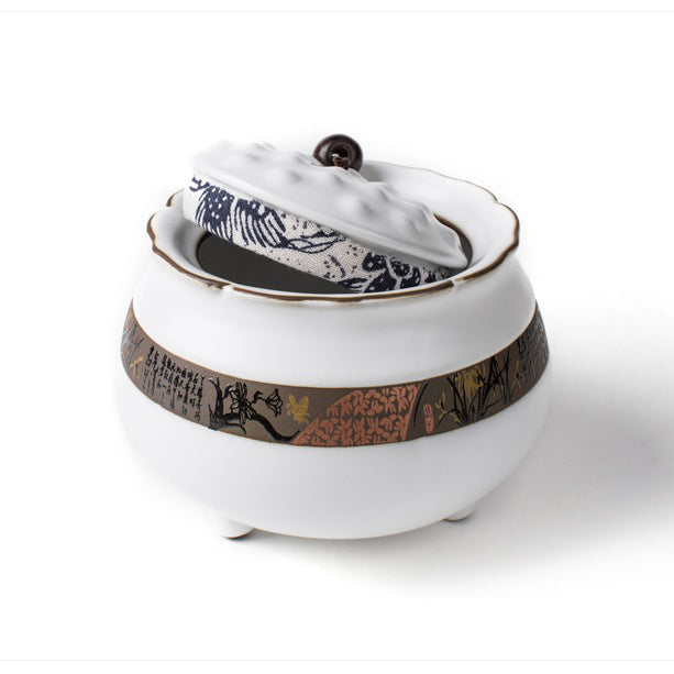 Tea Caddy Ge Kiln Ceramic Lotus Shape – 220g Airtight
