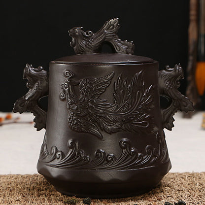 Purple Clay Tea Caddy Dragon Embossed Airtight 250g