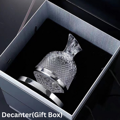 Wine Decanter – 360° Rotating Crystal Hand Blown Luxury