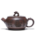 Zodiac Teapot Monkey Purple Clay Calligraphy Carved 240ml