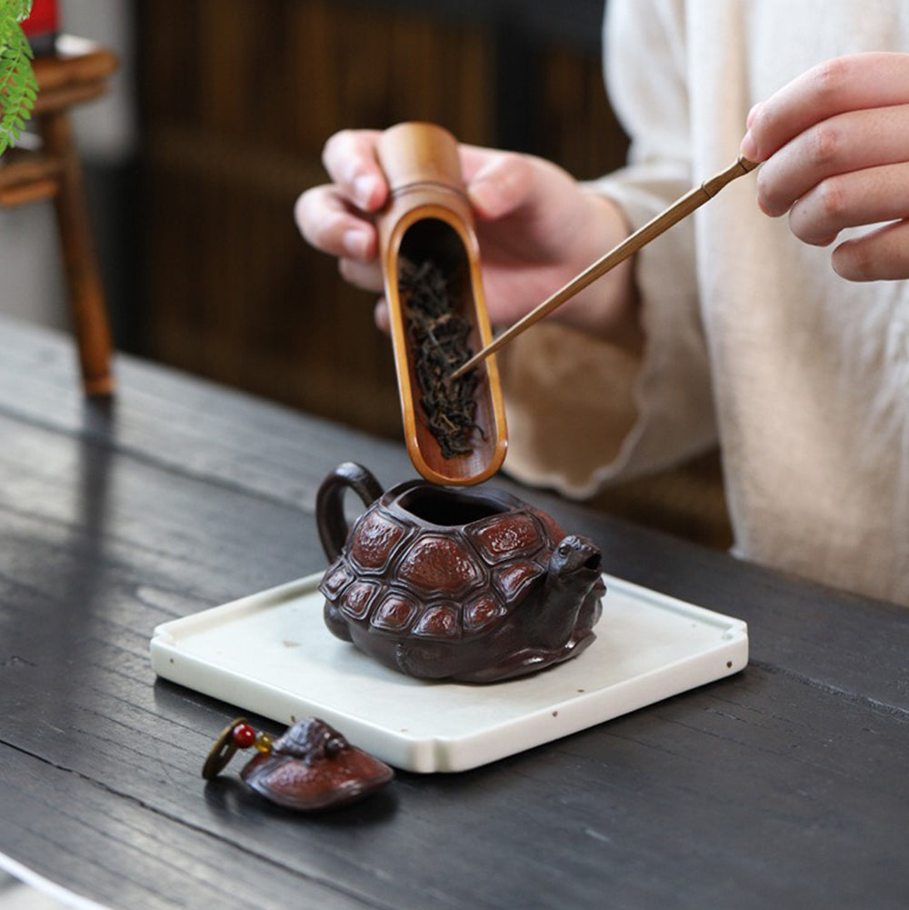 Novelty Teapot Turtle Yixing Bai Mu Purple Clay 210ml Gift