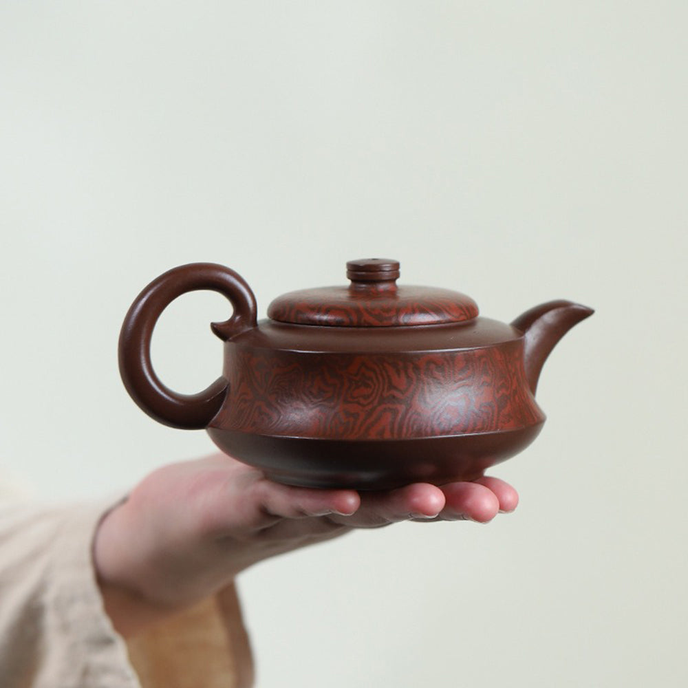 Boat Teapot Yixing Di Cao Qing Clay Handmade 300ml Gift