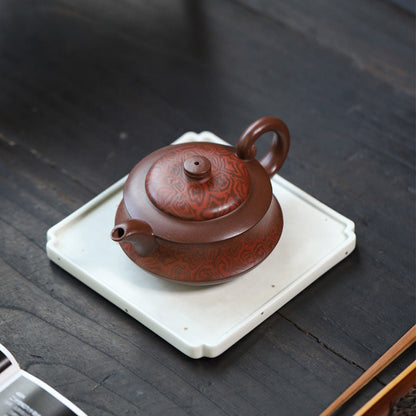 Boat Teapot Yixing Di Cao Qing Clay Handmade 300ml Gift
