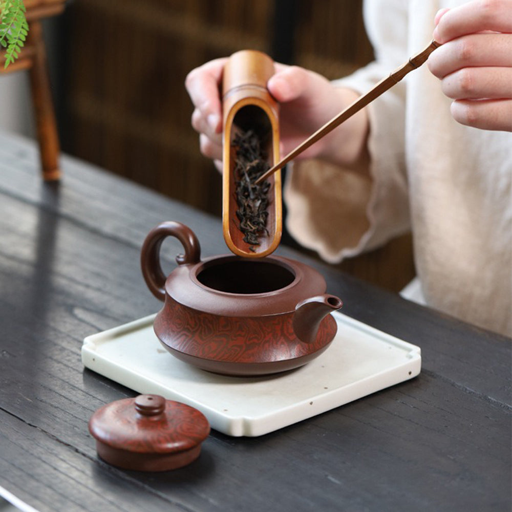 Boat Teapot Yixing Di Cao Qing Clay Handmade 300ml Gift