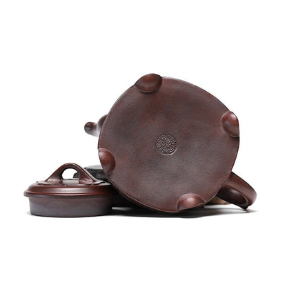 Zisha Teapot Lotus Heart Sutra Purple Clay Hand-Engraved