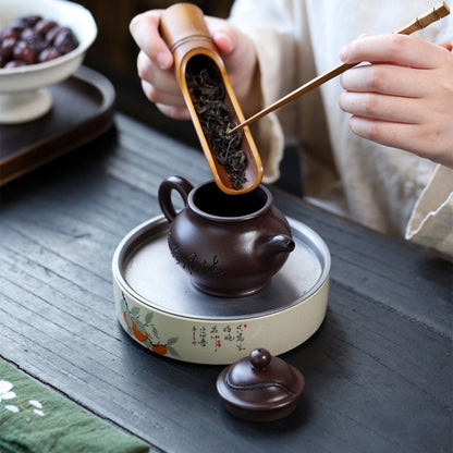 Lotus Teapot Yixing Baimu Purple Clay Rare Ore 220ml