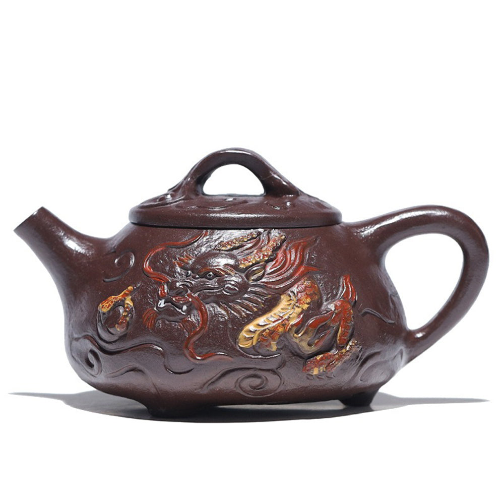 Shipiao Teapot Yixing Purple Clay Dragon Carved 240ml Gift