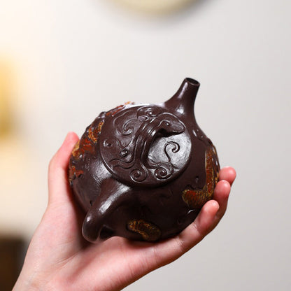 Shipiao Teapot Yixing Purple Clay Dragon Carved 240ml Gift