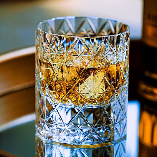 Edo Kiriko Star Crystal Whisky Glass - Shippo Cut K9