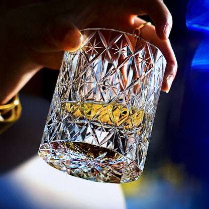 Edo Kiriko Star Crystal Whisky Glass - Shippo Cut K9