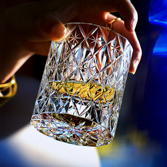 Edo Kiriko Star Crystal Whisky Glass - Shippo Cut K9