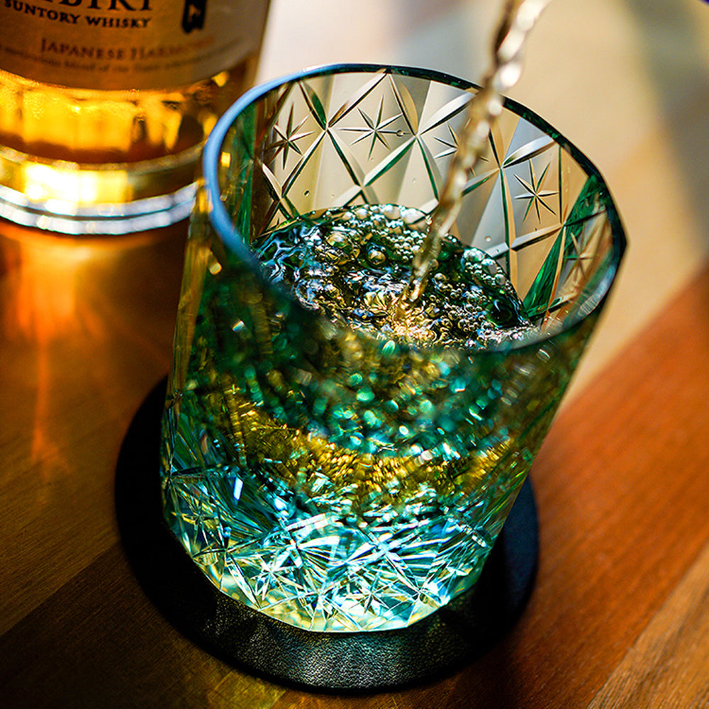 Edo Kiriko Star Crystal Whisky Glass - Shippo Cut K9
